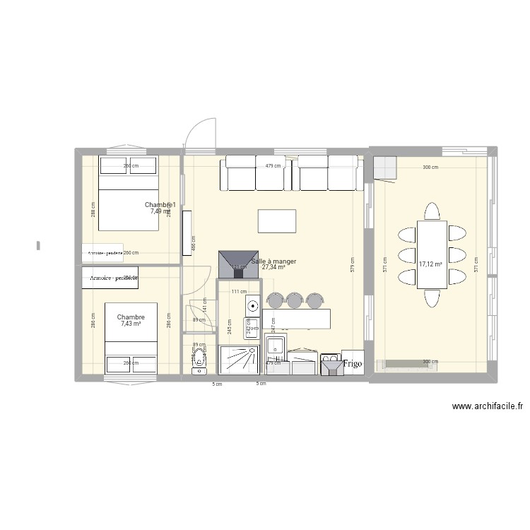 la breole 1. Plan de 4 pièces et 59 m2