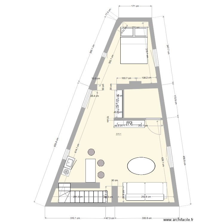 SEINE ETAGE 2 meublé BIS. Plan de 0 pièce et 0 m2