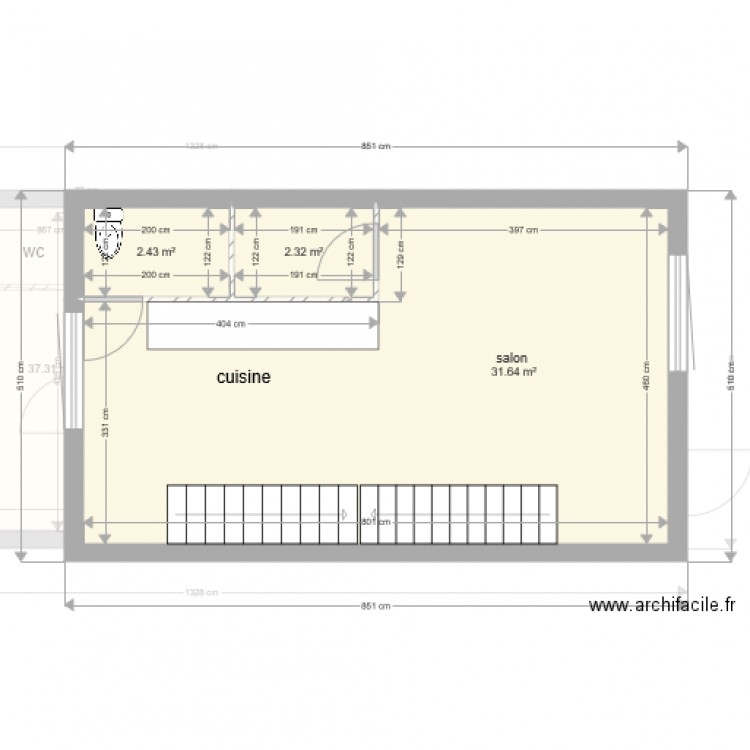 legrand existant etage . Plan de 0 pièce et 0 m2