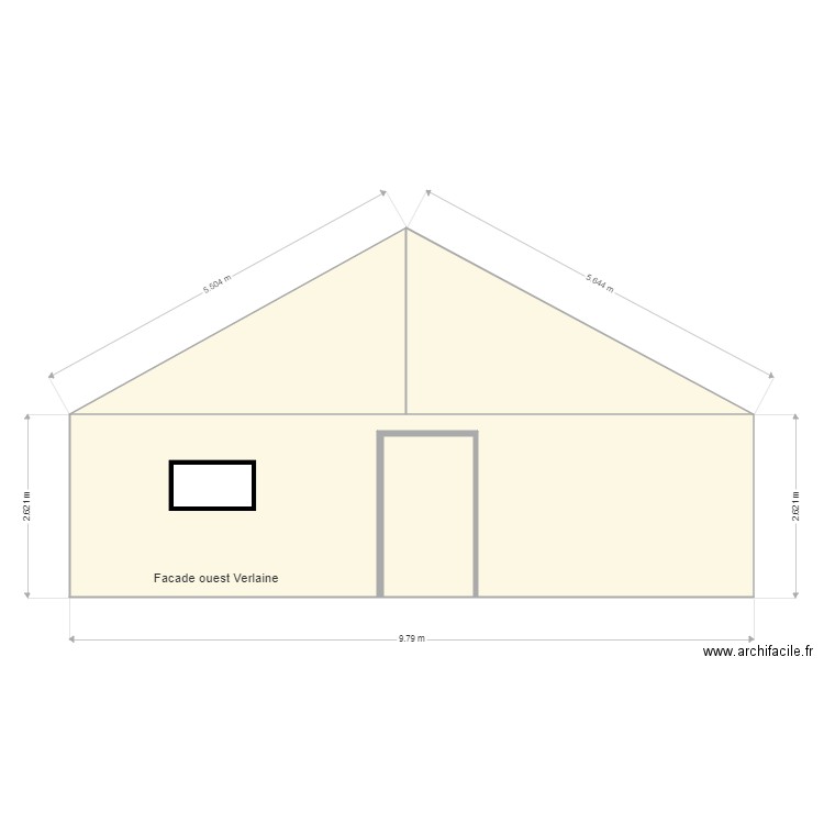 facade Verlaine. Plan de 4 pièces et 38 m2