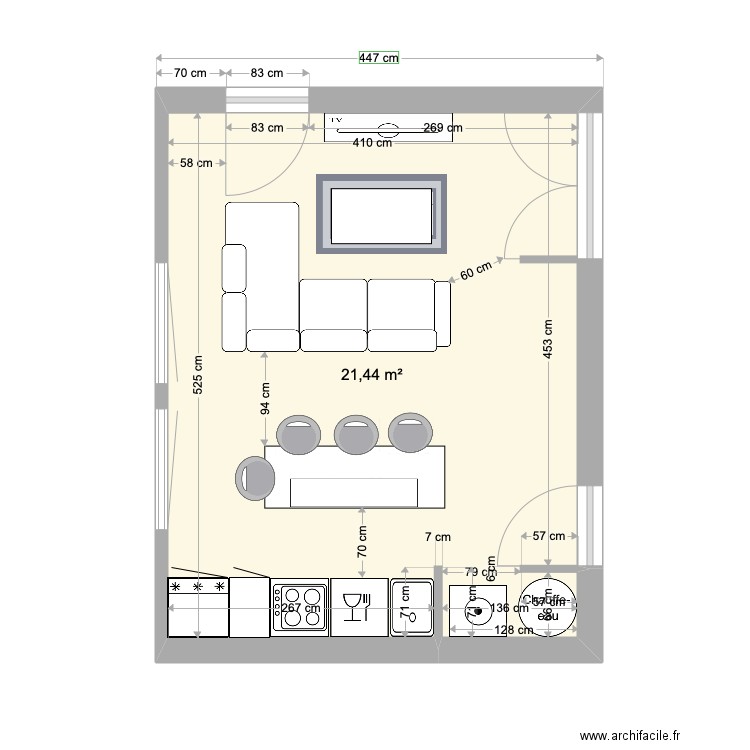 Caudéran salon 2. Plan de 0 pièce et 0 m2