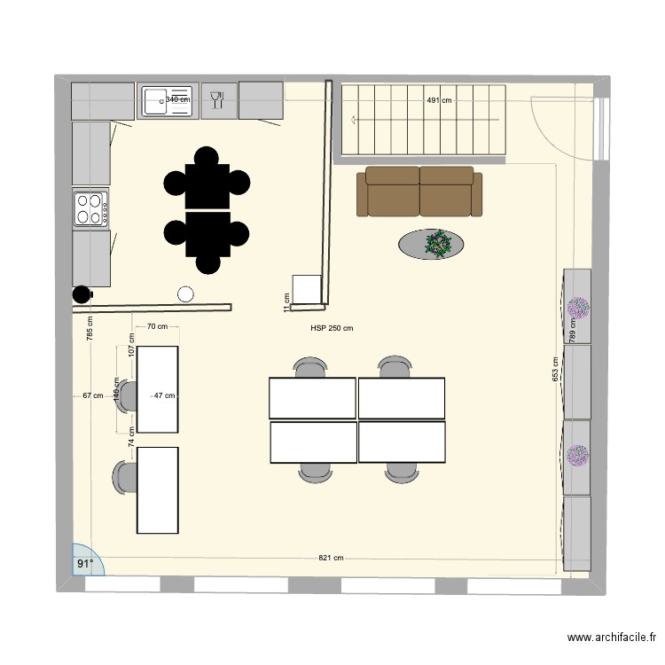 32 RENNEQUIN RDC6. Plan de 1 pièce et 65 m2