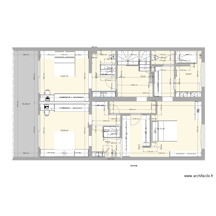 102 Etage 1 version 7. Plan de 0 pièce et 0 m2