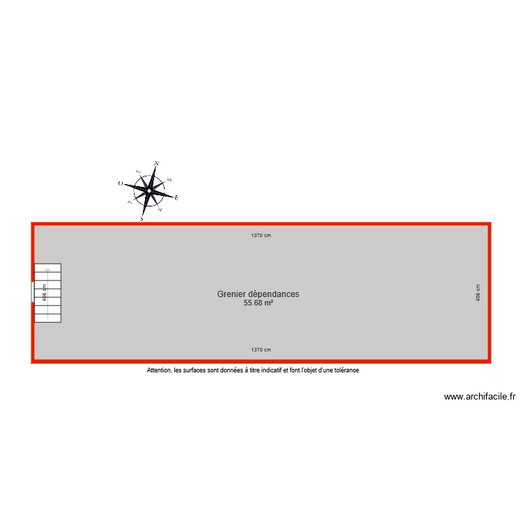 BI 5706 grenier d&eacute;pendances c&ocirc;t&eacute;. Plan de 