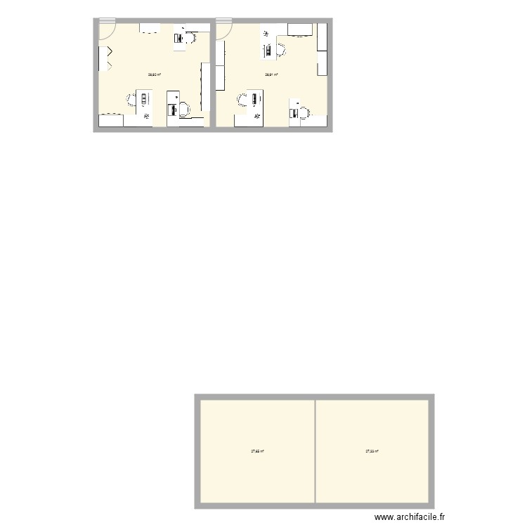 bureau art 1. Plan de 4 pièces et 109 m2