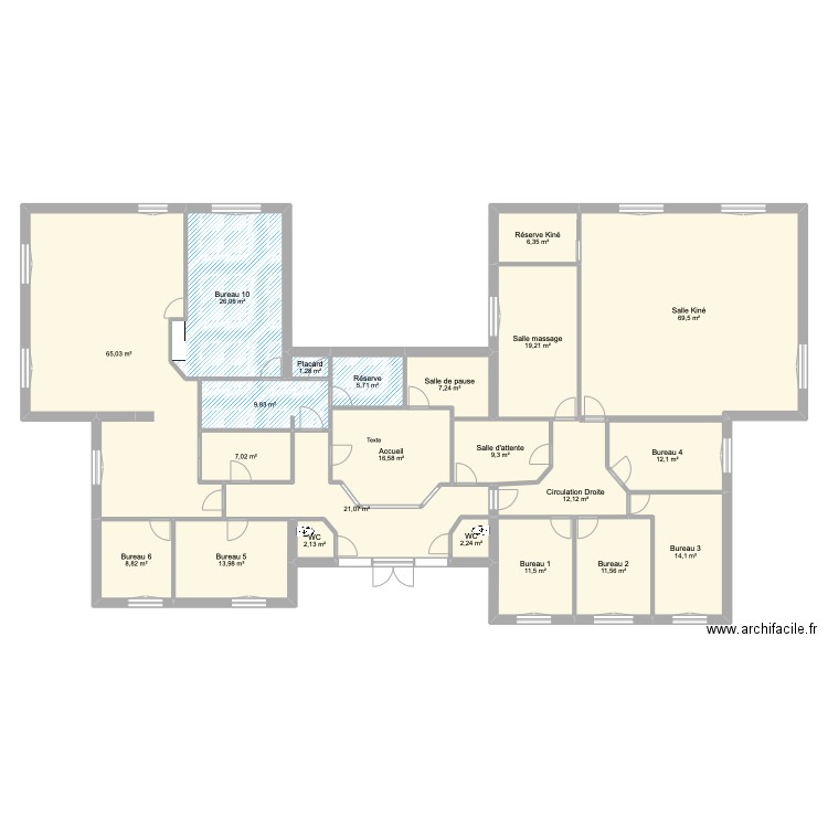 Proposition Oph 1. Plan de 22 pièces et 353 m2