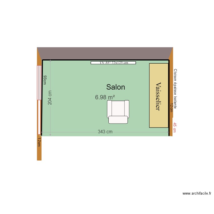 Coin TV 01. Plan de 0 pièce et 0 m2