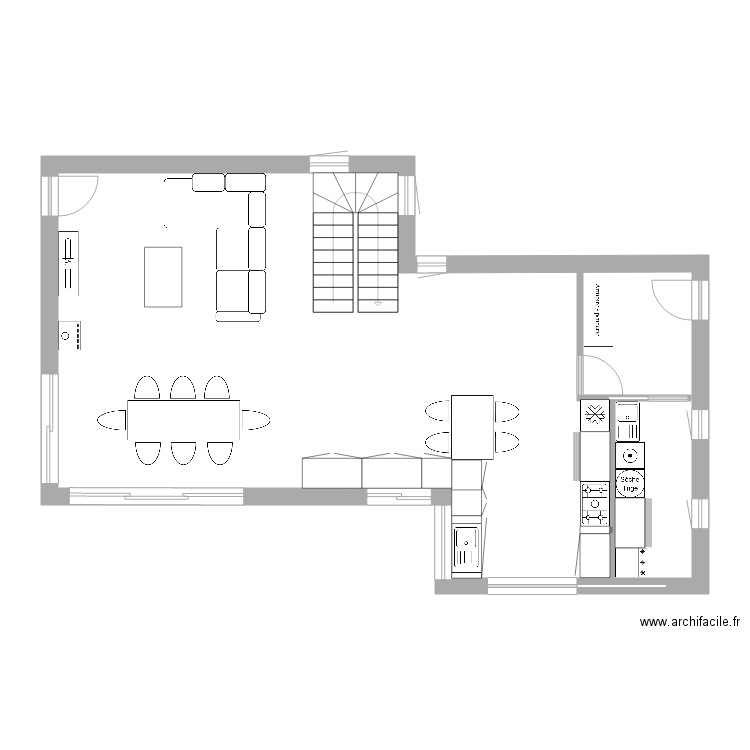 maison trégastel escalier demi tournant. Plan de 0 pièce et 0 m2