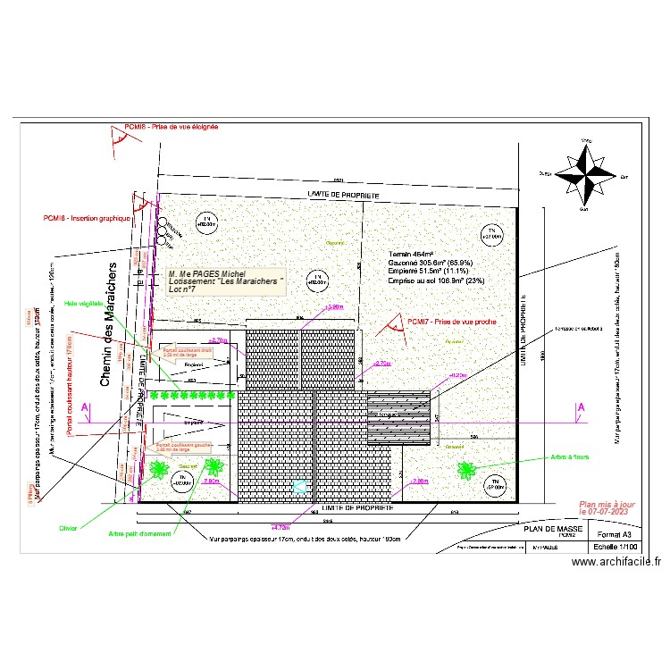 plan masse modifier Portails le 01-06-23. Plan de 0 pièce et 0 m2