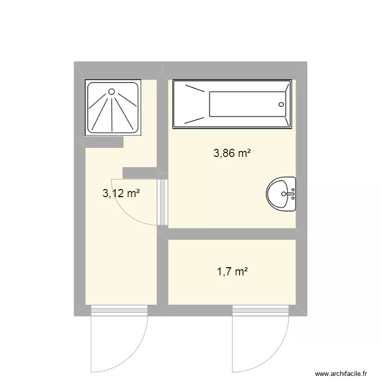 SDB TEMPO    EXISTANT. Plan de 