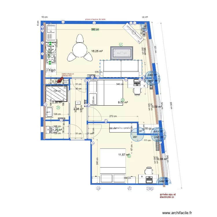 appartement rte Lod&egrave;ve V82. Plan de 