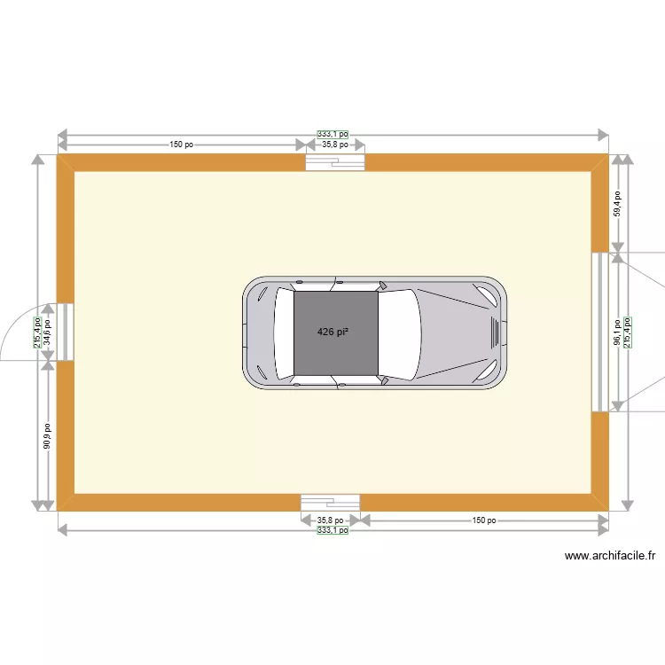 garage 24 mont&eacute;e krieghoff  shefford. Plan de 