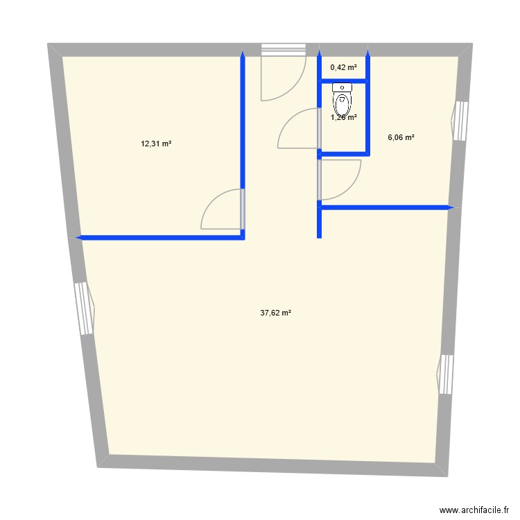 St Gaudens 3-A31. Plan de 5 pièces et 58 m2