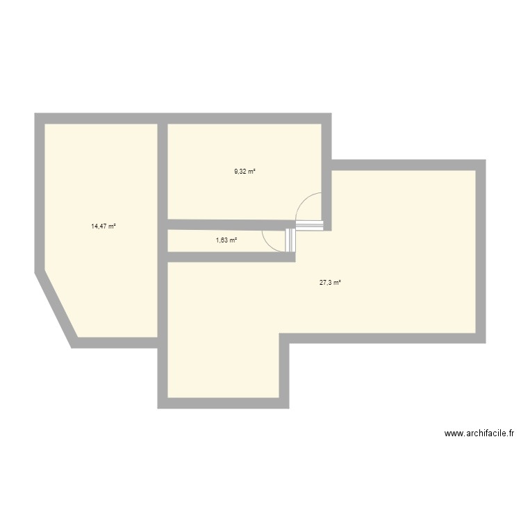 maison Bermerain. Plan de 4 pièces et 53 m2