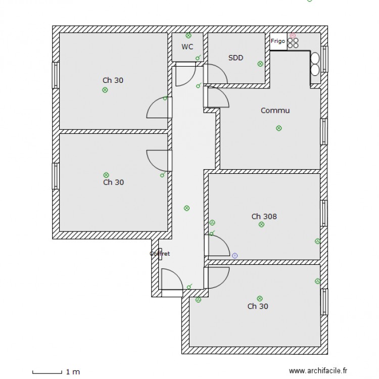Kots Place du Puddleur 10 - LLN - SCHEMA ELECTRIQUE. Plan de 0 pièce et 0 m2