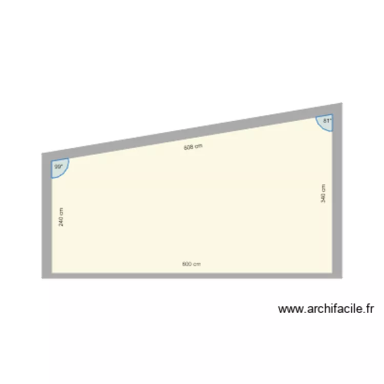 garage cot&eacute;. Plan de 