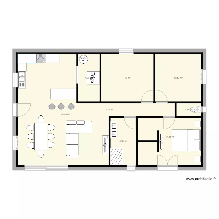 plein pied 90m2 3 chambres 3. Plan de 