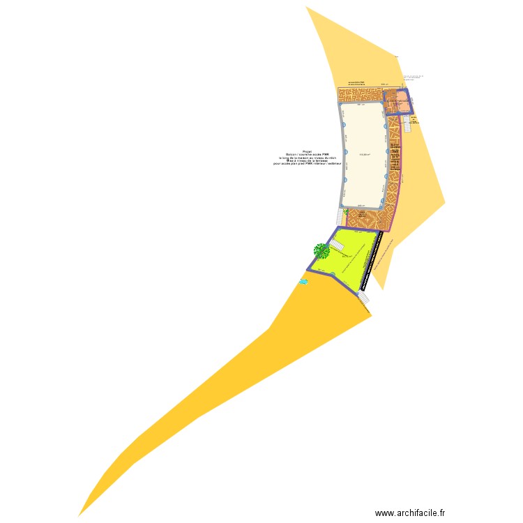 Avant projet d'aménagement ext terrasse & balcon. Plan de 3 pièces et 193 m2