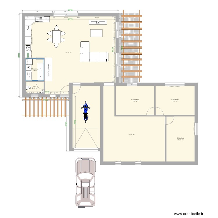 Rudy V4. Plan de 8 pièces et 157 m2