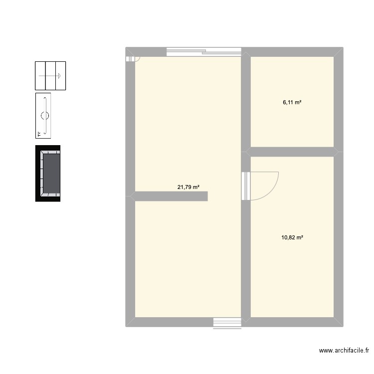 cave 2. Plan de 5 pièces et 80 m2