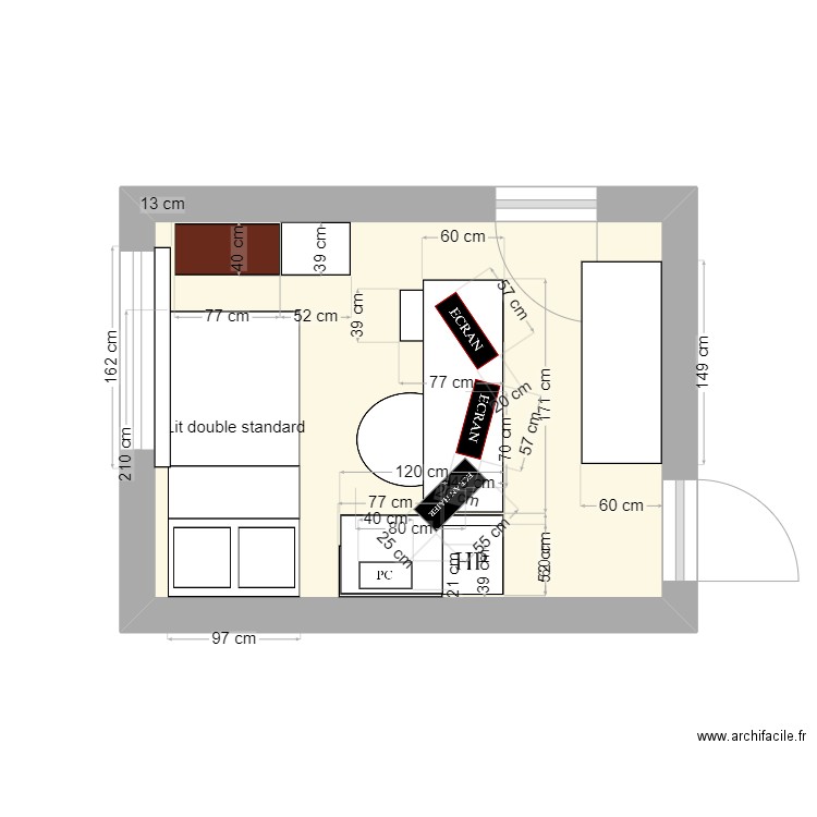Chambre Février 23. Plan de 0 pièce et 0 m2