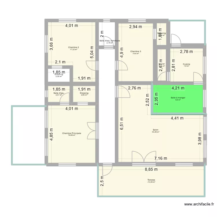 Dieppo. Plan de 13  et 140 m²