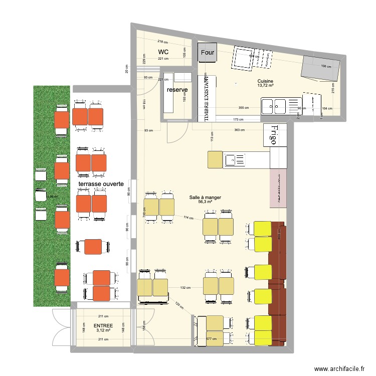 l'express complet démarche mairie. Plan de 3 pièces et 73 m2