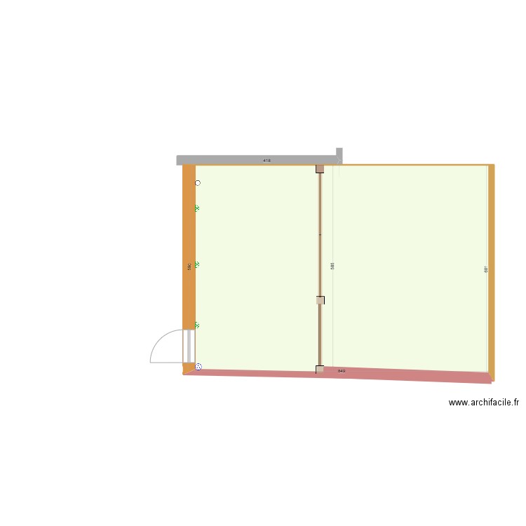 Abris sur terrasse 01. Plan de 1 pièce et 50 m2