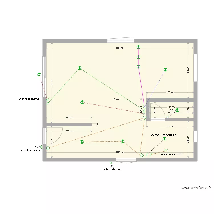 SAB ANTOINE ECLAIRAGE RDC. Plan de 