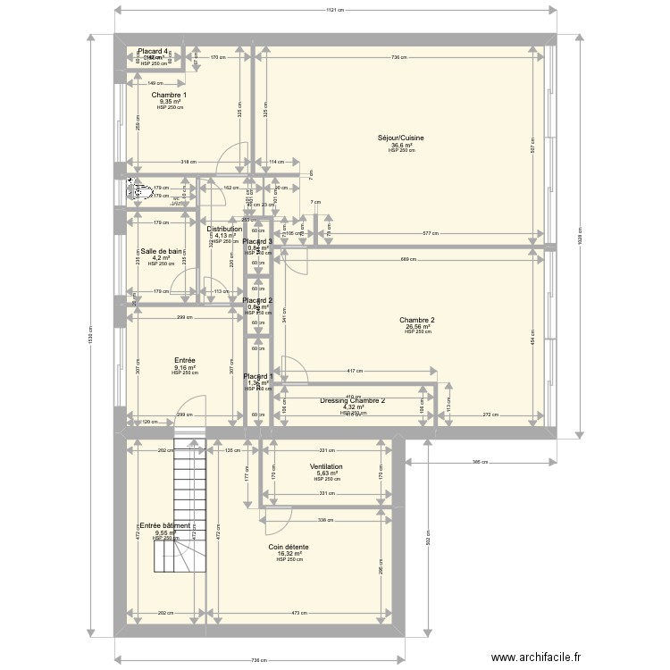 Lannion - Longue durée . Plan de 15 pièces et 131 m2