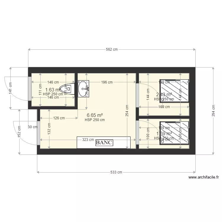 vestiaire femme. Plan de vestiaire femme. Plan de