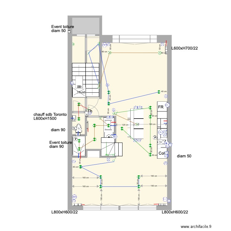 Tabellion 3e étage Eau Elec Chauffage. Plan de 0 pièce et 0 m2