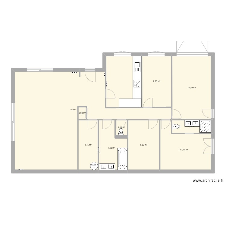 MaisonCC. Plan de 10 pièces et 119 m2