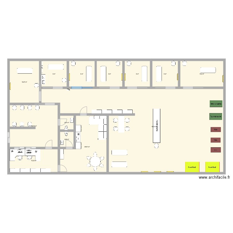 Cabinet Sk2a ter. Plan de 13 pièces et 303 m2