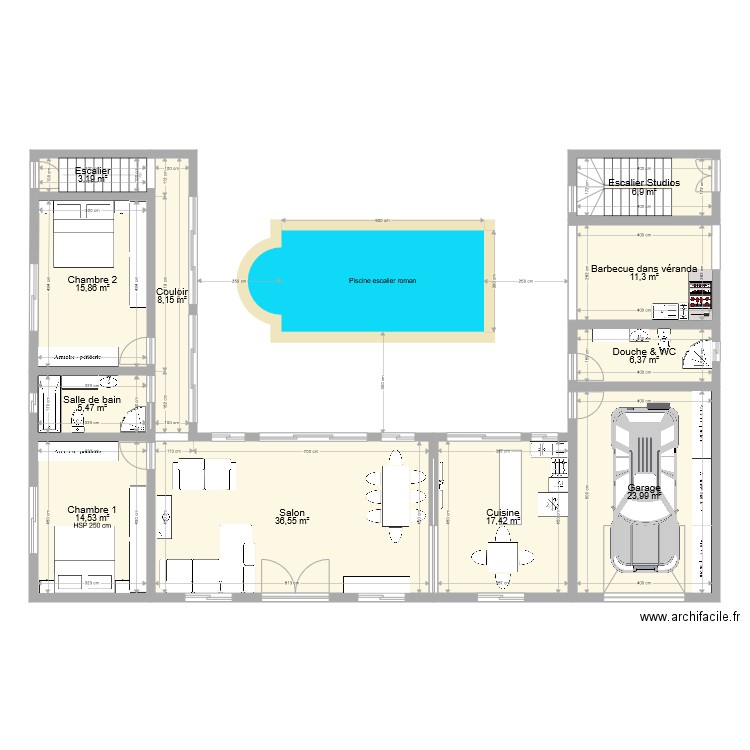 Villa à Djerba Rez de Chaussée. Plan de 0 pièce et 0 m2