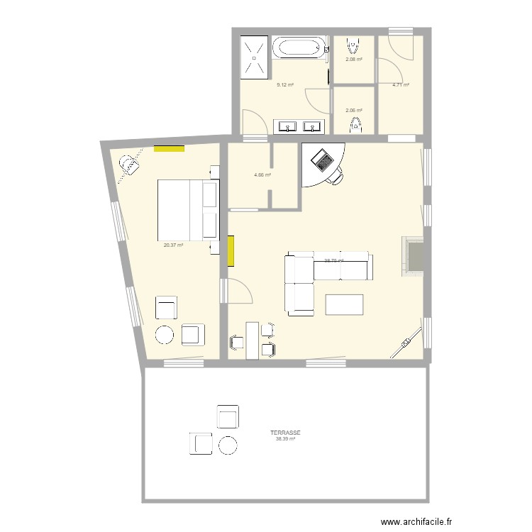 Suite Catherine V4. Plan de 0 pièce et 0 m2