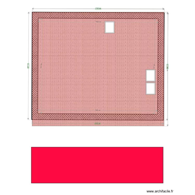 Toiture scierie. Plan de 