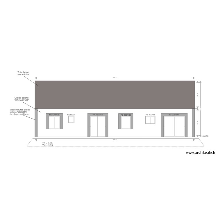 Facade arriere chris. Plan de 0 pièce et 0 m2