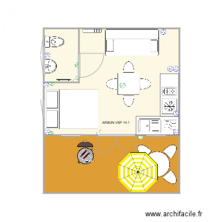 ARBON VSP 14 1 salle d eau. Plan de 0 pièce et 0 m2