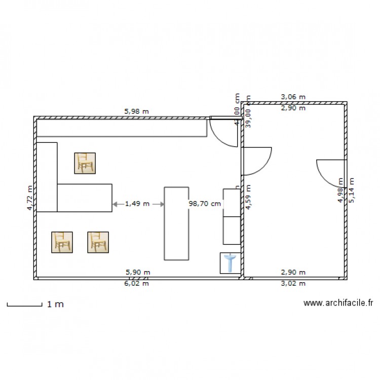 bureau centre medical meublé. Plan de 0 pièce et 0 m2