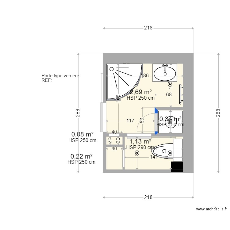 SDB2 WC. Plan de 0 pièce et 0 m2