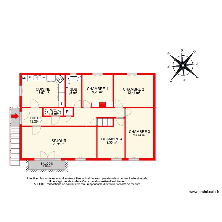 bi 7752 RDC PASCAL. Plan de 14 pièces et 106 m2