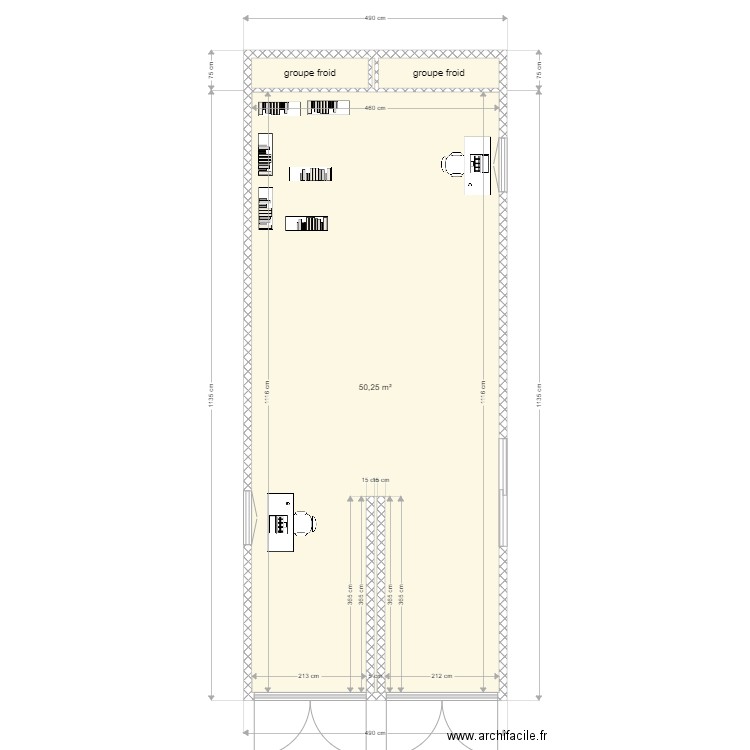 conteneurs pelissane. Plan de 4 pièces et 53 m2