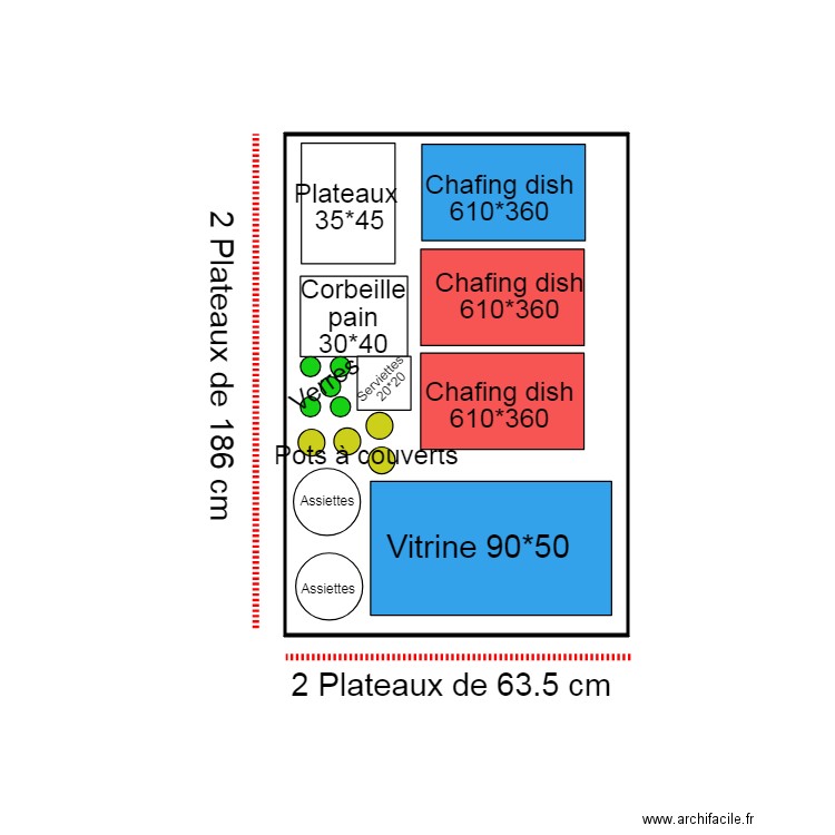 Idéé de dressage buffet APF Montpellier . Plan de 0 pièce et 0 m2