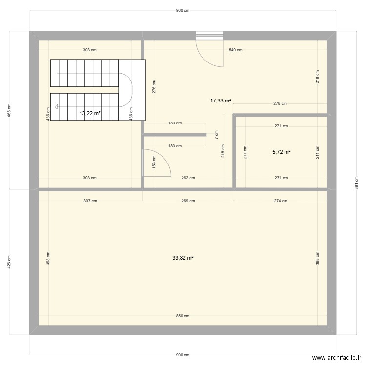 plan3. Plan de 4 pièces et 70 m2