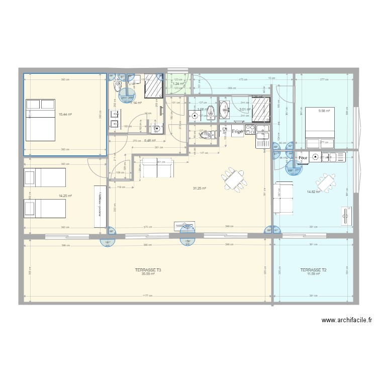 HANGAR HERPIN 1 ETAGE BIS T3 et T2. Plan de 0 pièce et 0 m2