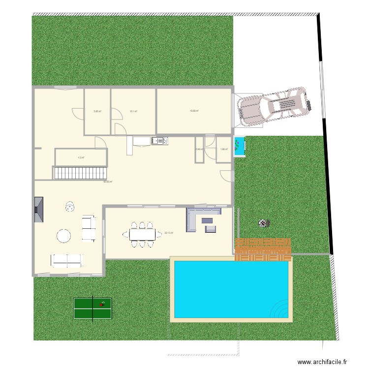 Villa Exterieur. Plan de 0 pièce et 0 m2