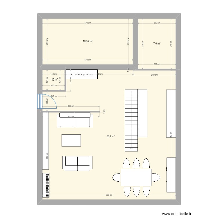 sicelle 6. Plan de 4 pièces et 92 m2