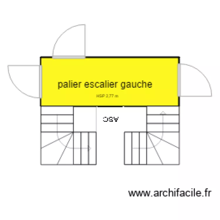 palier escalier gauche immeuble 3 vincennes. Plan de 