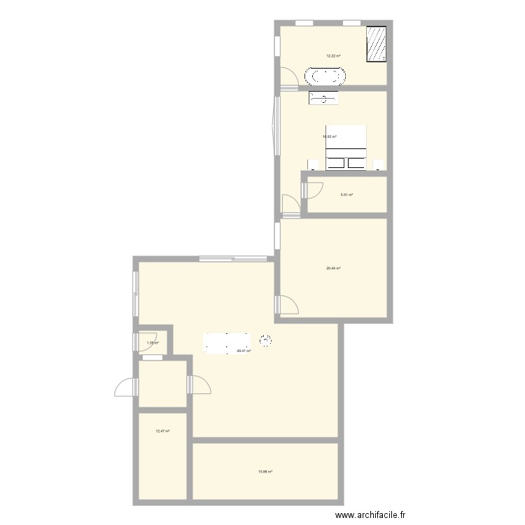 métré projet. Plan de 0 pièce et 0 m2